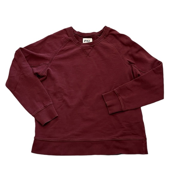 Pact Tops - Pact L crew pullover sweatshirt burgundy